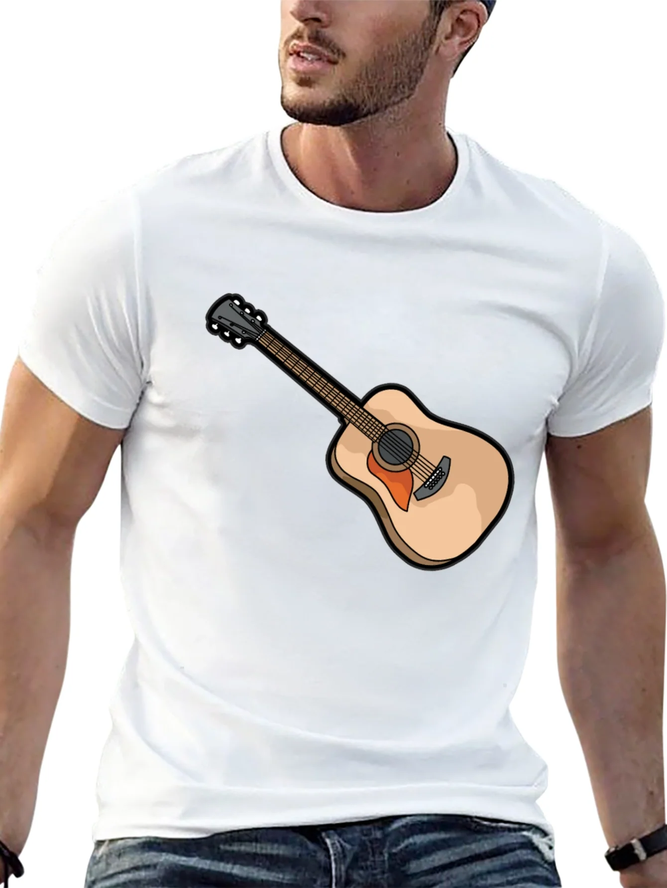 Guitar Graphic Tee - Music Lovers Black T-Shirt
