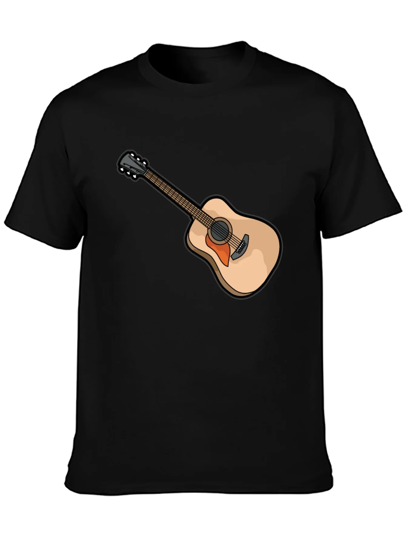 Guitar Graphic Tee - Music Lovers Black T-Shirt