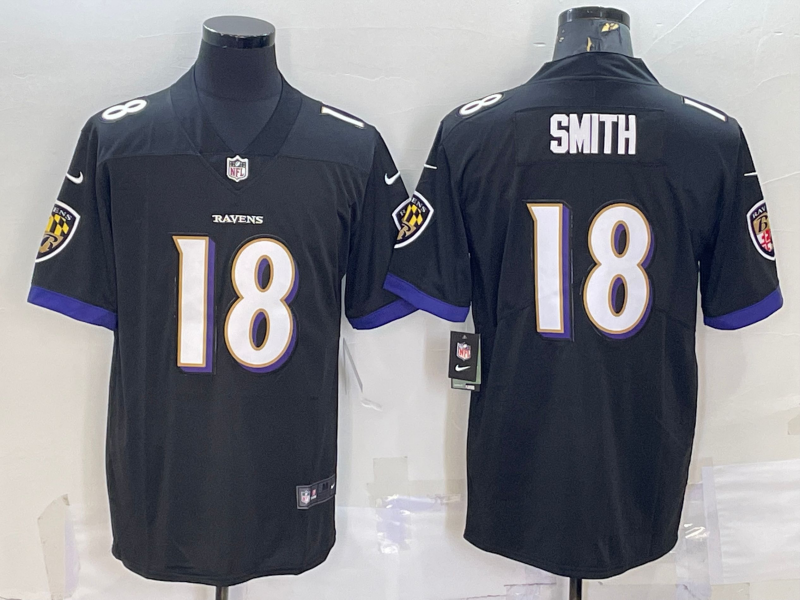 Men's Baltimore Ravens Roquan Smith Black Game Jersey