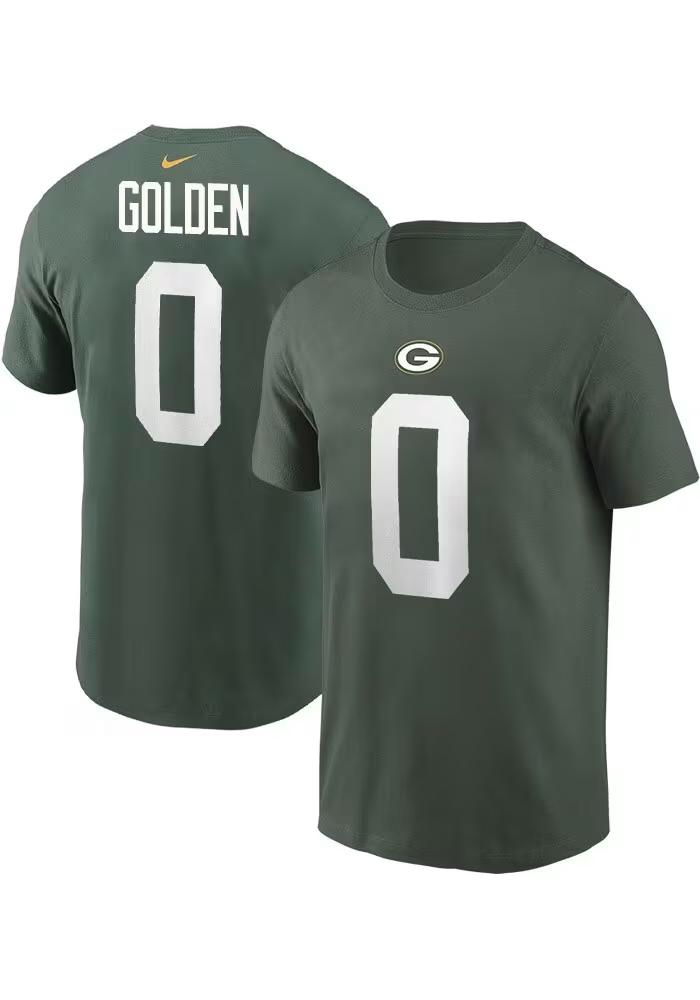 Matthew Golden Green Bay Packers DARKGREEN Home Short Sleeve Player T Shirt