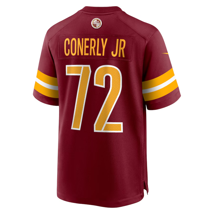 Men's Washington Commanders Josh Conerly Jr.  Burgundy 2025 NFL Draft First Round Pick Game Jersey