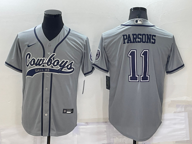 Men's Dallas Cowboys Micah Parsons #11 Gray Game Jersey1 Joint Edition