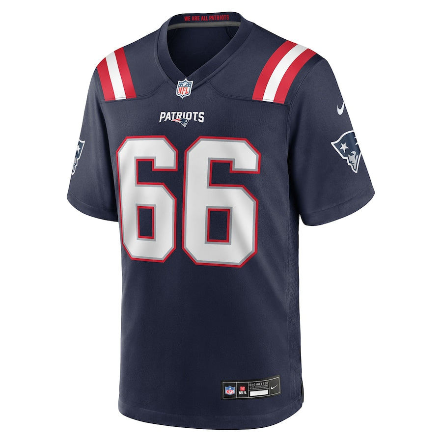 Men's New England Patriots Will Campbell Navy 2025 NFL Draft First Round Pick Game Jersey