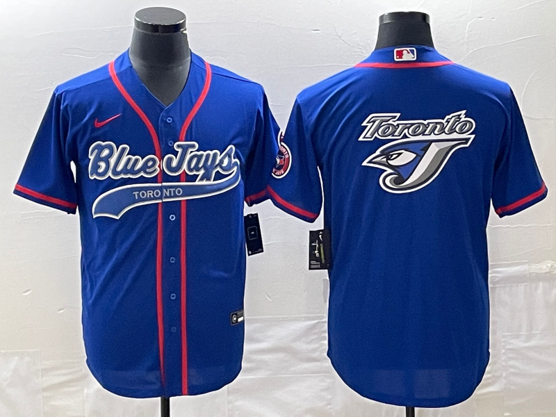 Men's Toronto Blue Jays1 Blue Replica Team Logo Jersey