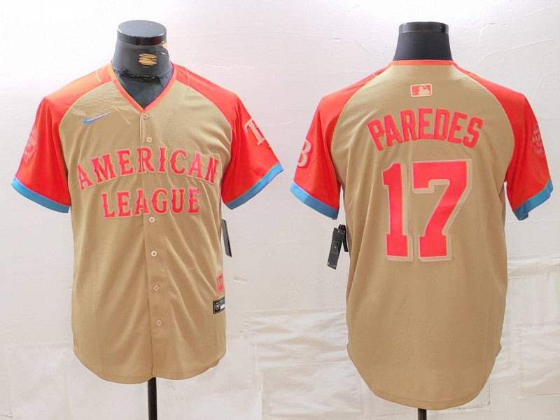 Men's American League Isaac Paredes #17 Cream 2024 MLB All-Star Game Limited Player Jersey1
