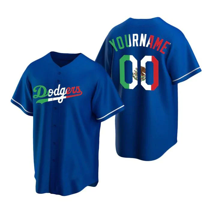 Men's Los Angeles Dodgers1 Blue Replica Custom Jersey