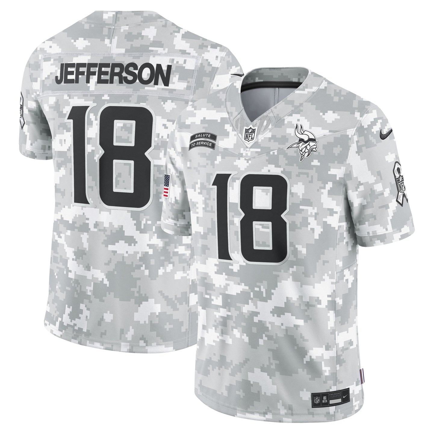 Justin Jefferson Minnesota Vikings  2024 Salute to Service Limited Jersey - Arctic Camo