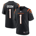 Number 1 Groom Cincinnati Bengals  Game Jersey - Black