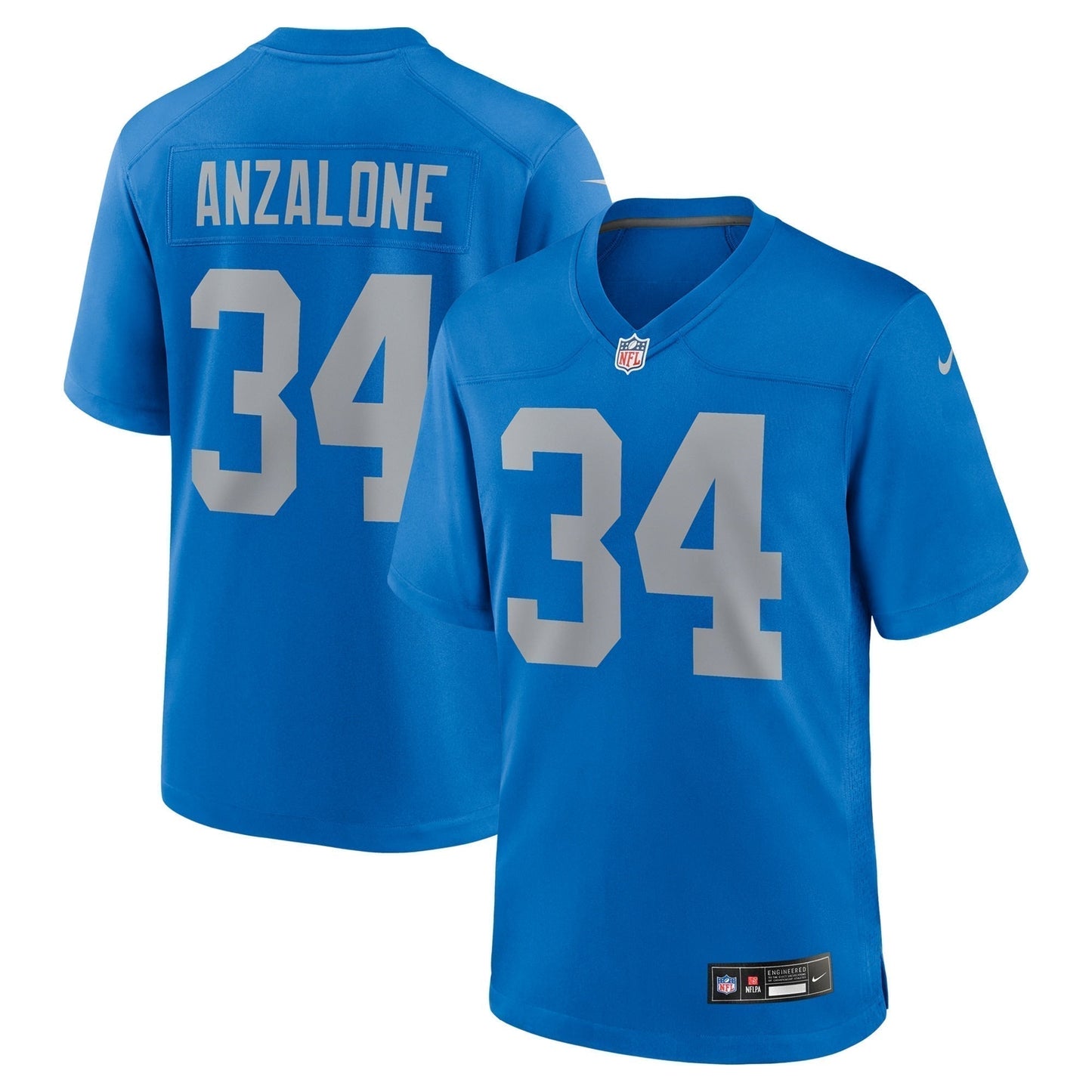 Alex Anzalone Detroit Lions  Alternate Game Jersey -  Blue