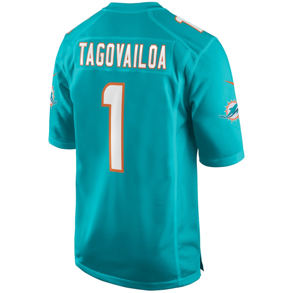 M.Dolphins #1 Tua Tagovailoa Aqua Player Game Jersey