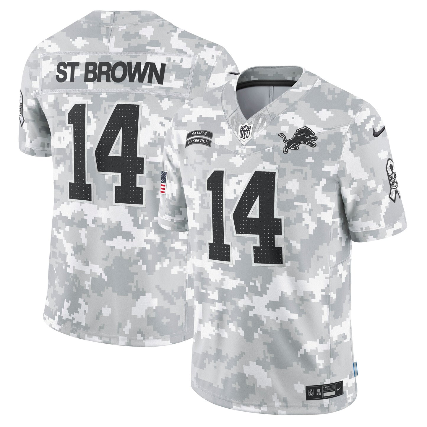 Amon-Ra St. Brown Detroit Lions  2024 Salute to Service Limited Jersey - Arctic Camo