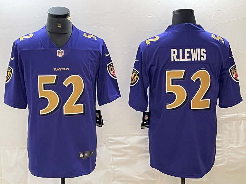 Men's Baltimore Ravens Ray Lewis Purple Game Jersey