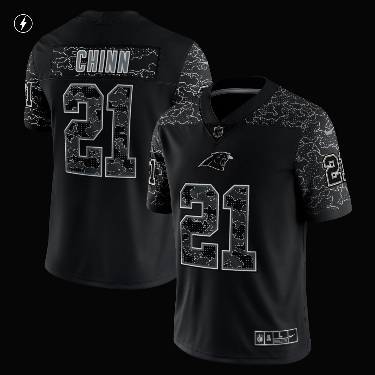 Jeremy Chinn Carolina Panthers  RFLCTV Limited Jersey - Black