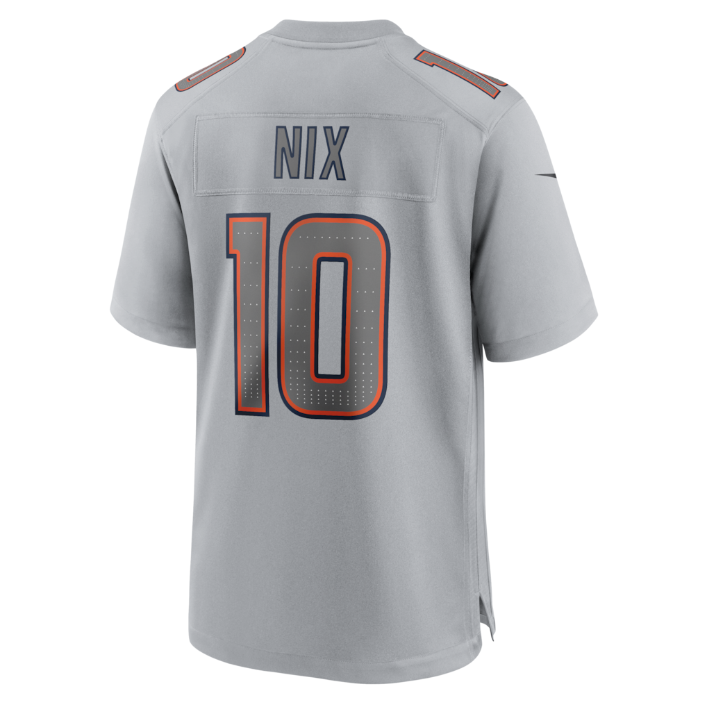 D.Broncos #10 Bo Nix Gray Atmosphere Fashion Game Jersey