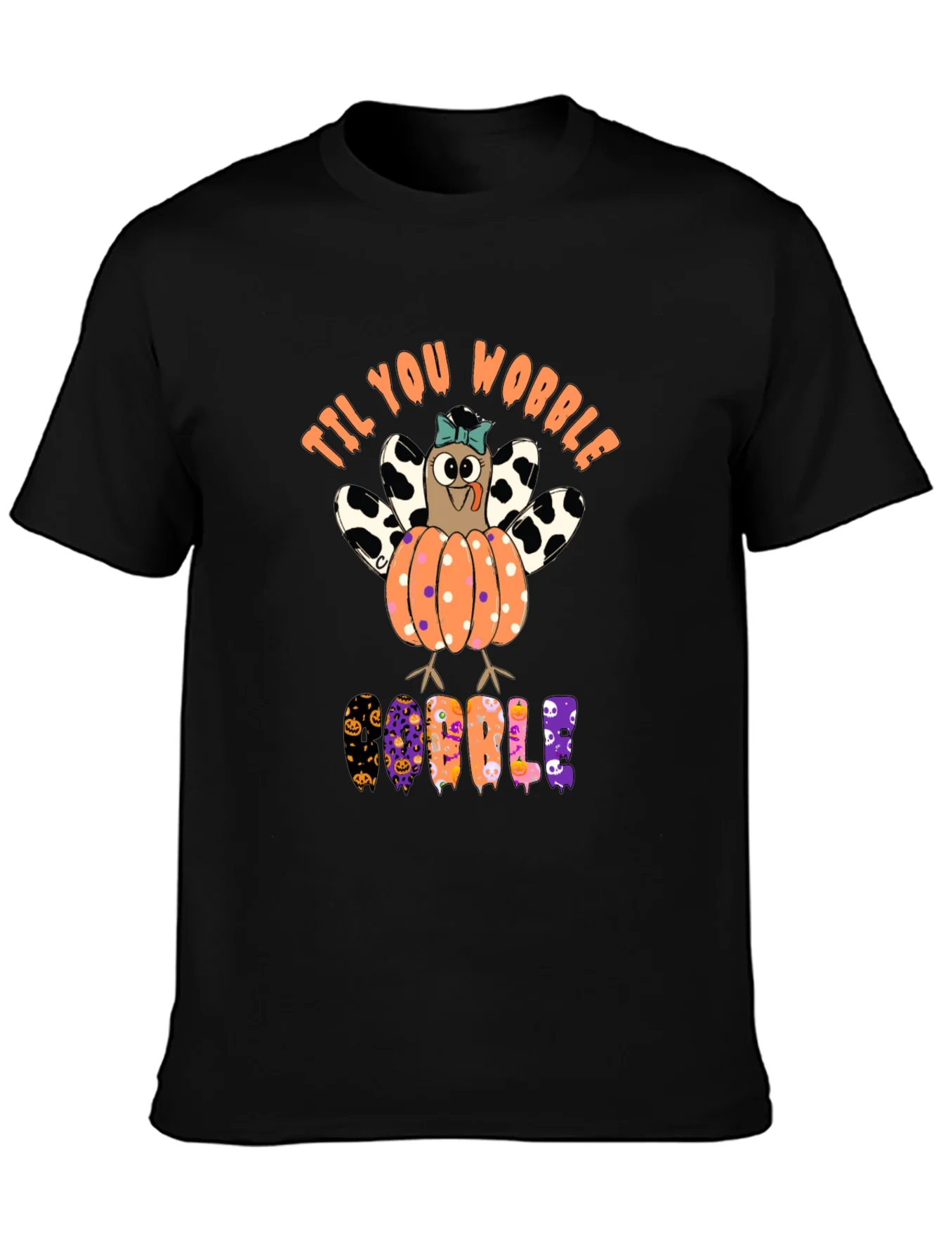Til You Wobble Turkey Pumpkin Halloween T-Shirt