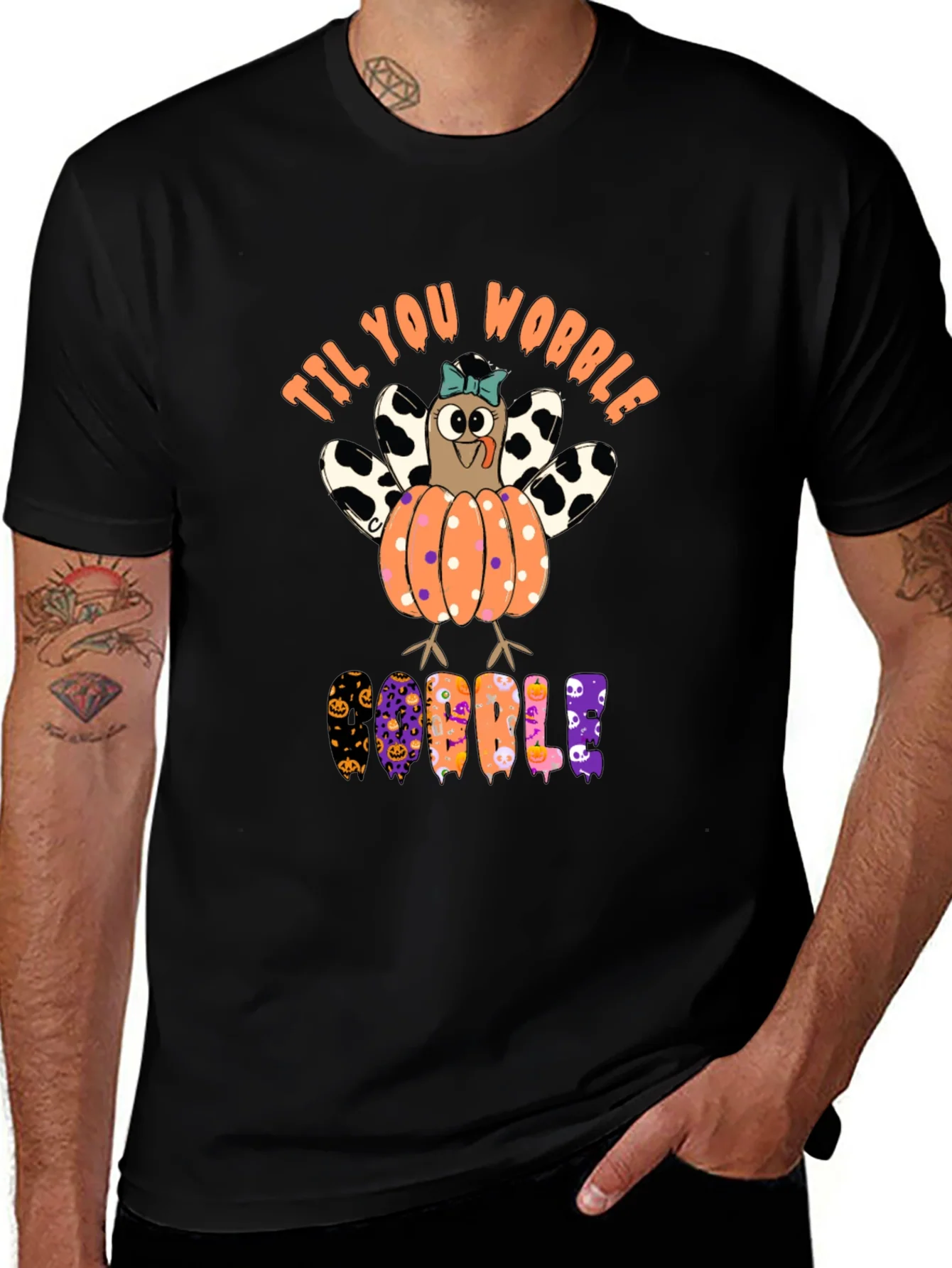 Til You Wobble Turkey Pumpkin Halloween T-Shirt