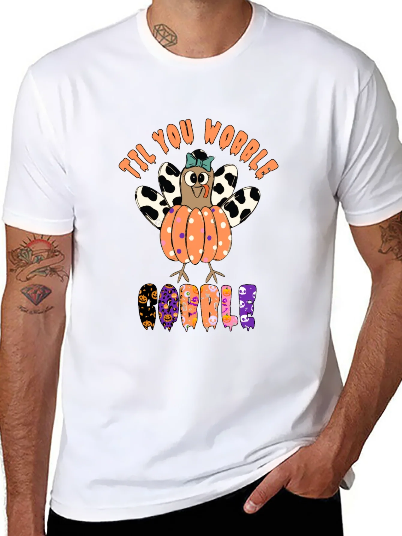 Til You Wobble Turkey Pumpkin Halloween T-Shirt