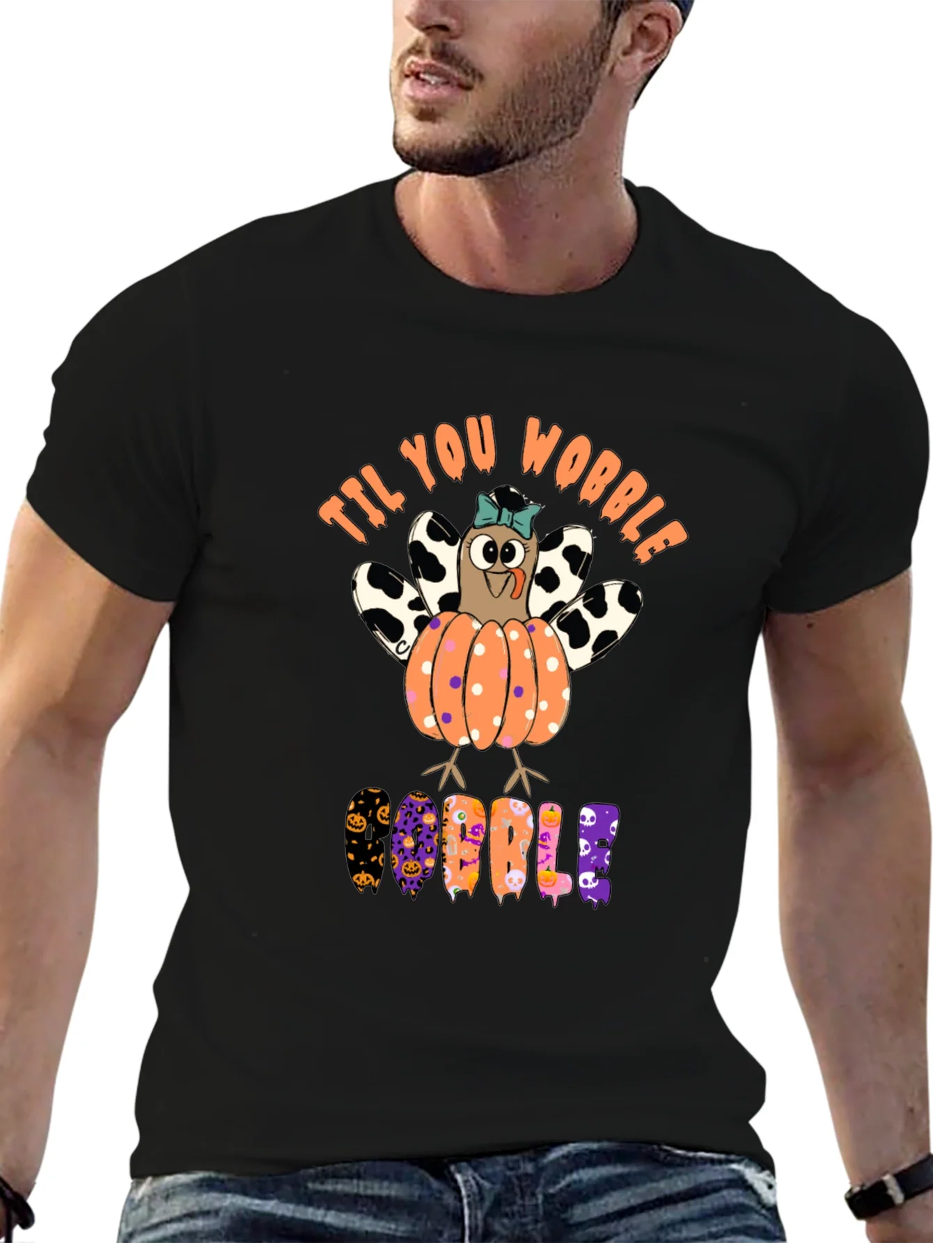 Til You Wobble Turkey Pumpkin Halloween T-Shirt