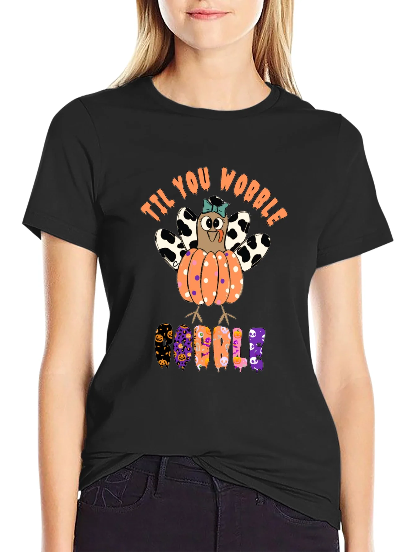 Til You Wobble Turkey Pumpkin Halloween T-Shirt