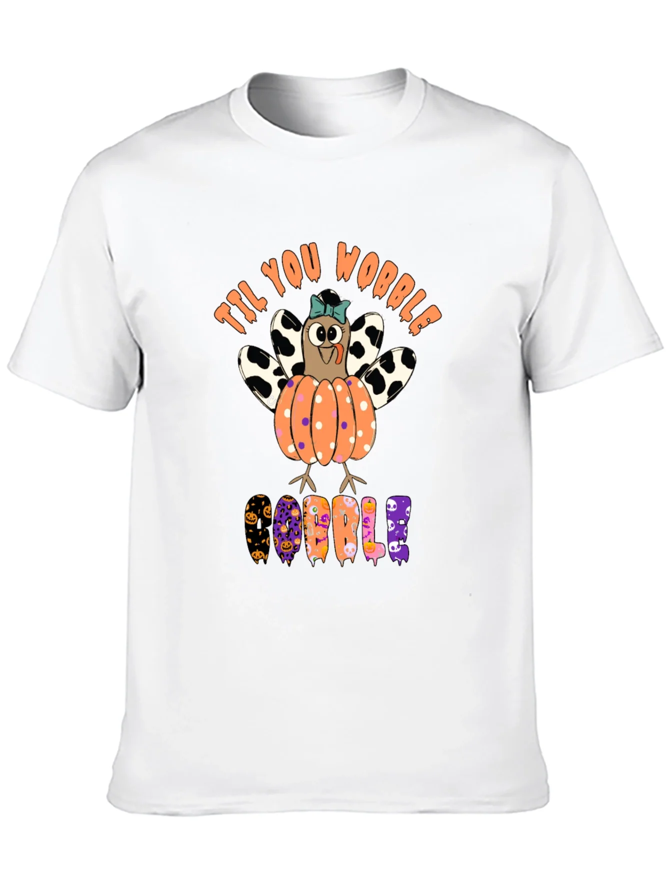 Til You Wobble Turkey Pumpkin Halloween T-Shirt