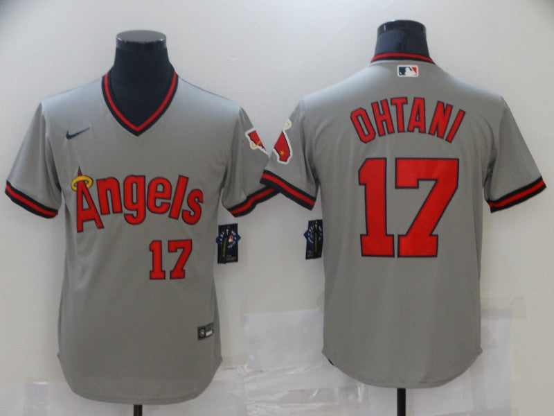 Men's Los Angeles Angels Shohei Ohtani #17  Gray Printed Baseball Jersey