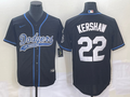 Men's Los Angeles Dodgers Clayton Kershaw Black Player Jersey Joint Edition
