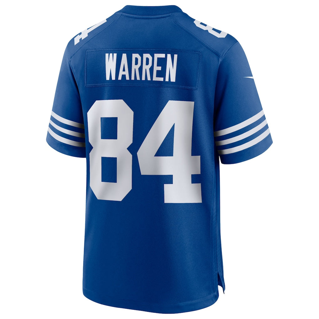 IN.Colts #84 Tyler Warren Heather Royal Alternate Game Jersey