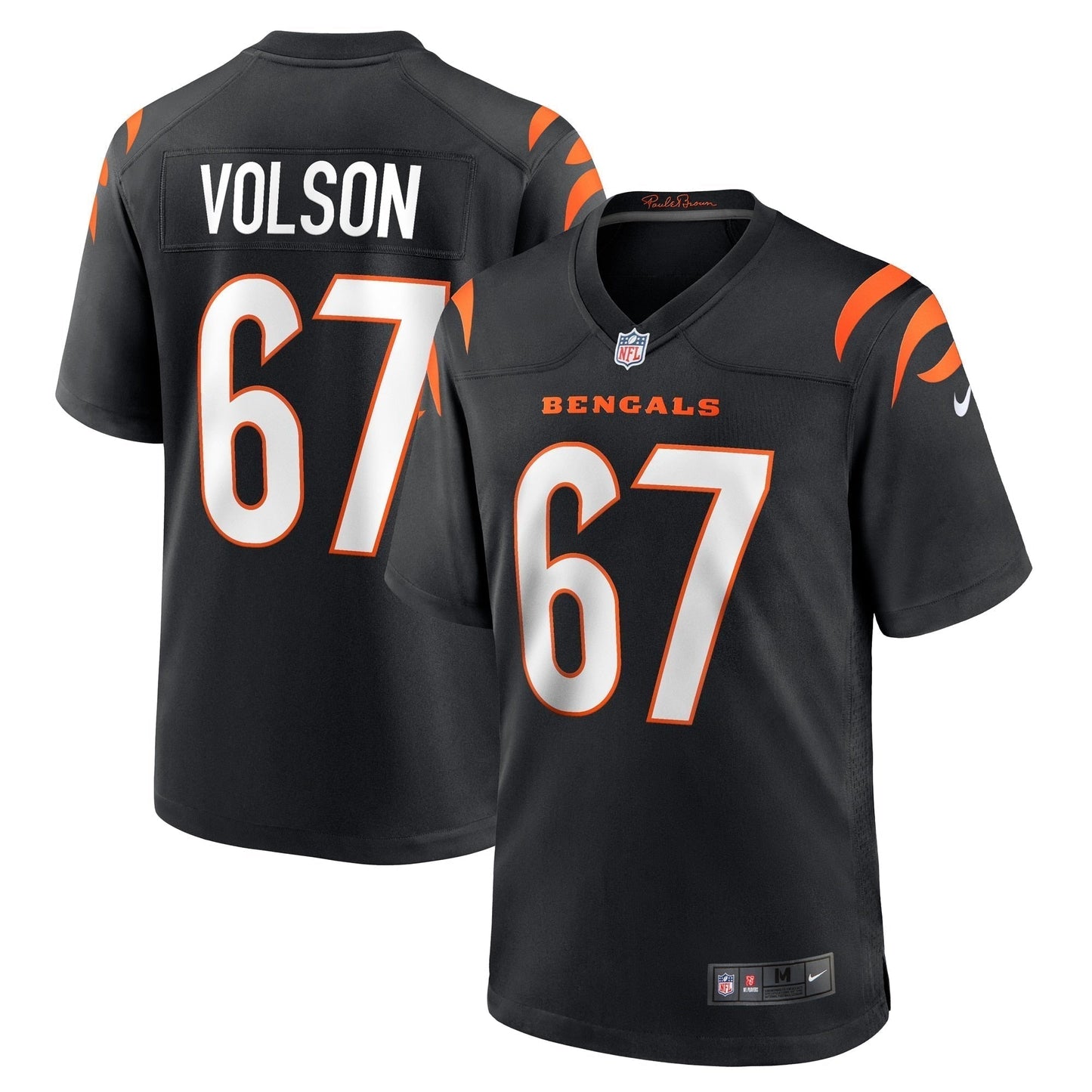 Cordell Volson Cincinnati Bengals  Game   Jersey - Black
