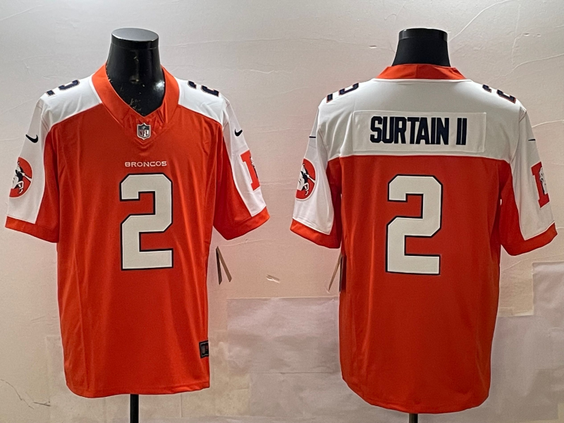 Men's Denver Broncos Patrick Surtain II Orange Player Game Jersey