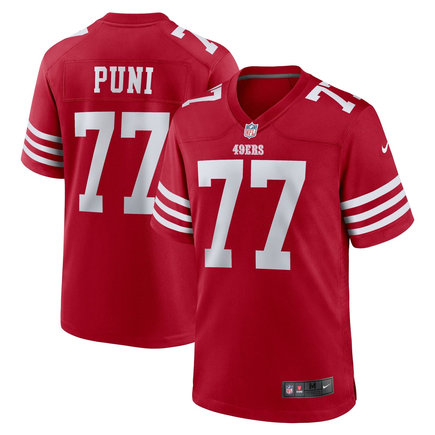 San Francisco 49ers Dominick Puni Scarlet Team Game Jersey