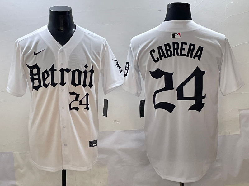 Men's Detroit Tigers Miguel Cabrera White Game Jersey