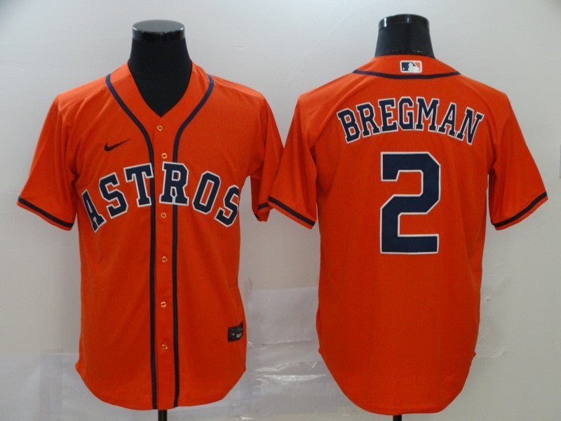 Men's Houston Astros Alex Bregman Orange Replica Baseball Jersey