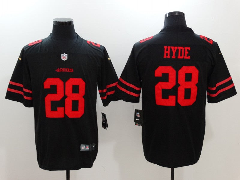 Men's San Francisco 49ers Carlos Hyde Black Game Jersey