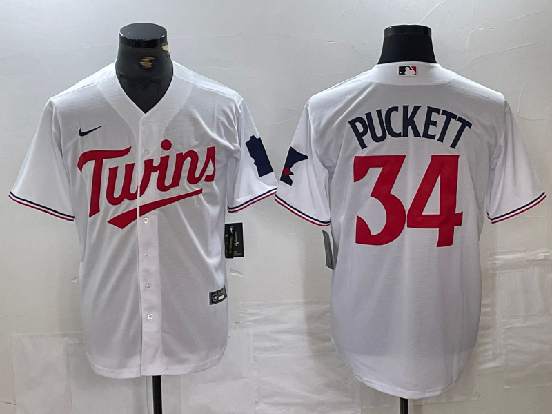Men's Minnesota Twins Kirby Puckett White Replica Player Jersey