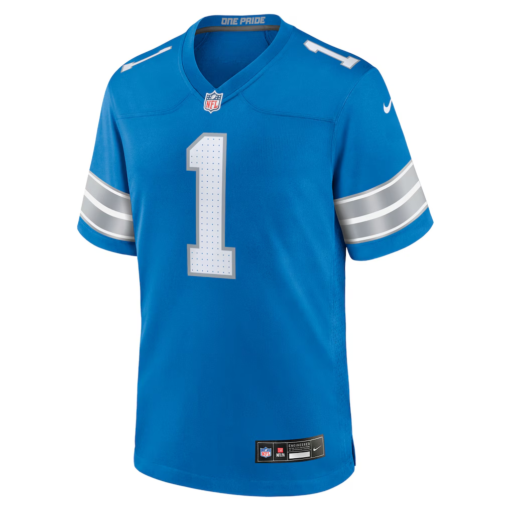 Men's  Jameson Williams Blue Detroit Lions Game Player Jersey