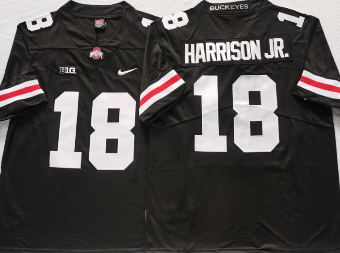 Men's Ohio State Buckeyes Marvin Harrison JR Black Player Jersey