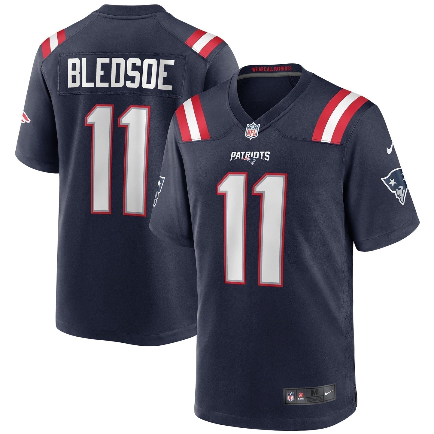 Drew Bledsoe New England Patriots  Game Retired   Jersey - Navy
