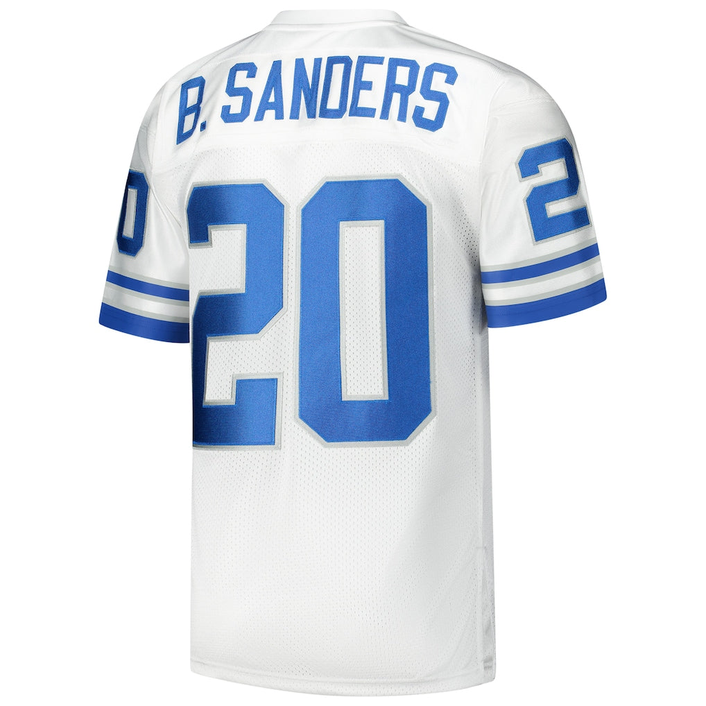 D.Lions #20 Barry Sanders 1994  White Authentic Throwback Retired Player Jersey
