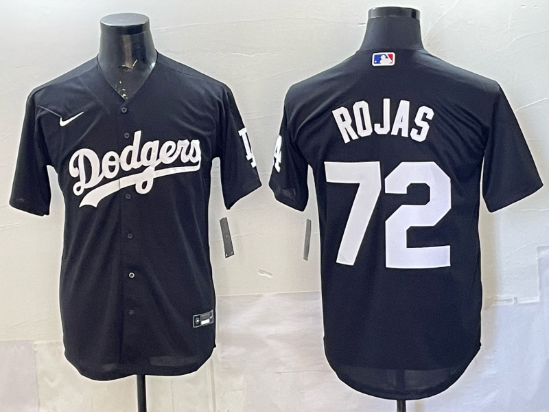 Men's Los Angeles Dodgers Manny Rojas #72 Black Replica Jersey