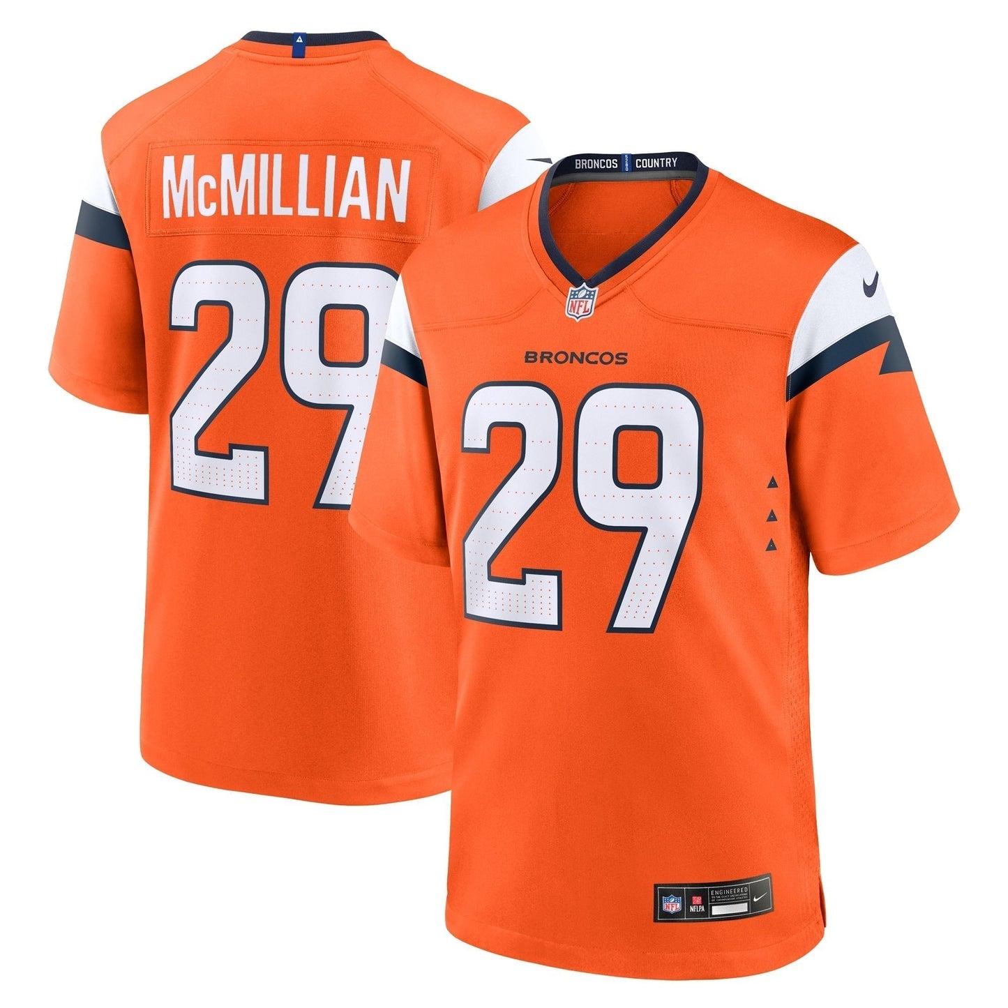 Ja'Quan McMillian Denver Broncos  Team Game Jersey -  Orange
