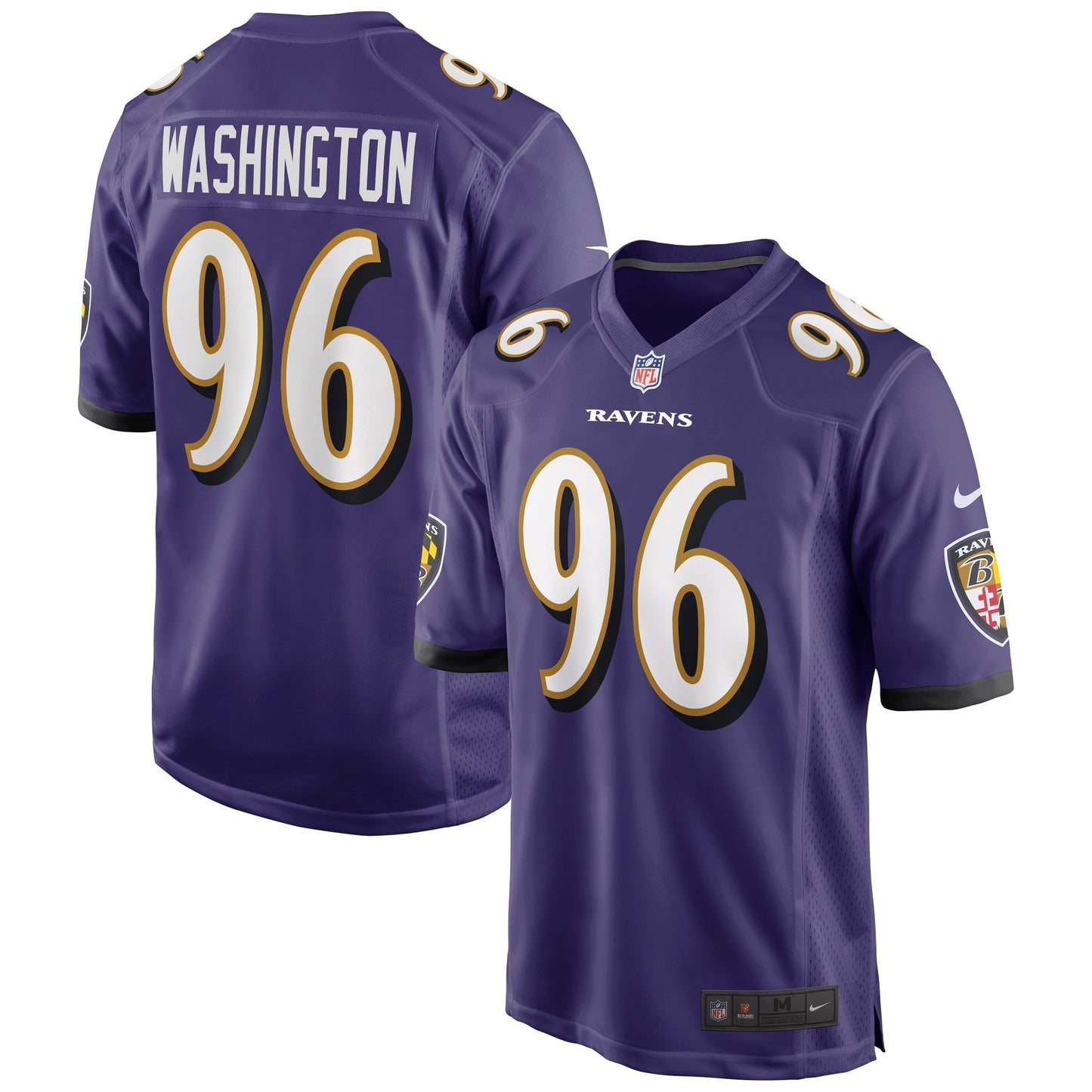 Broderick Washington Baltimore Ravens  Game   Jersey - Purple