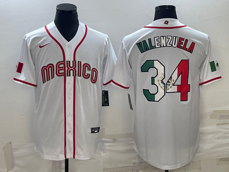 Men's 2023 World Baseball Classic Fernando Valenzuela Mexico White Jersey