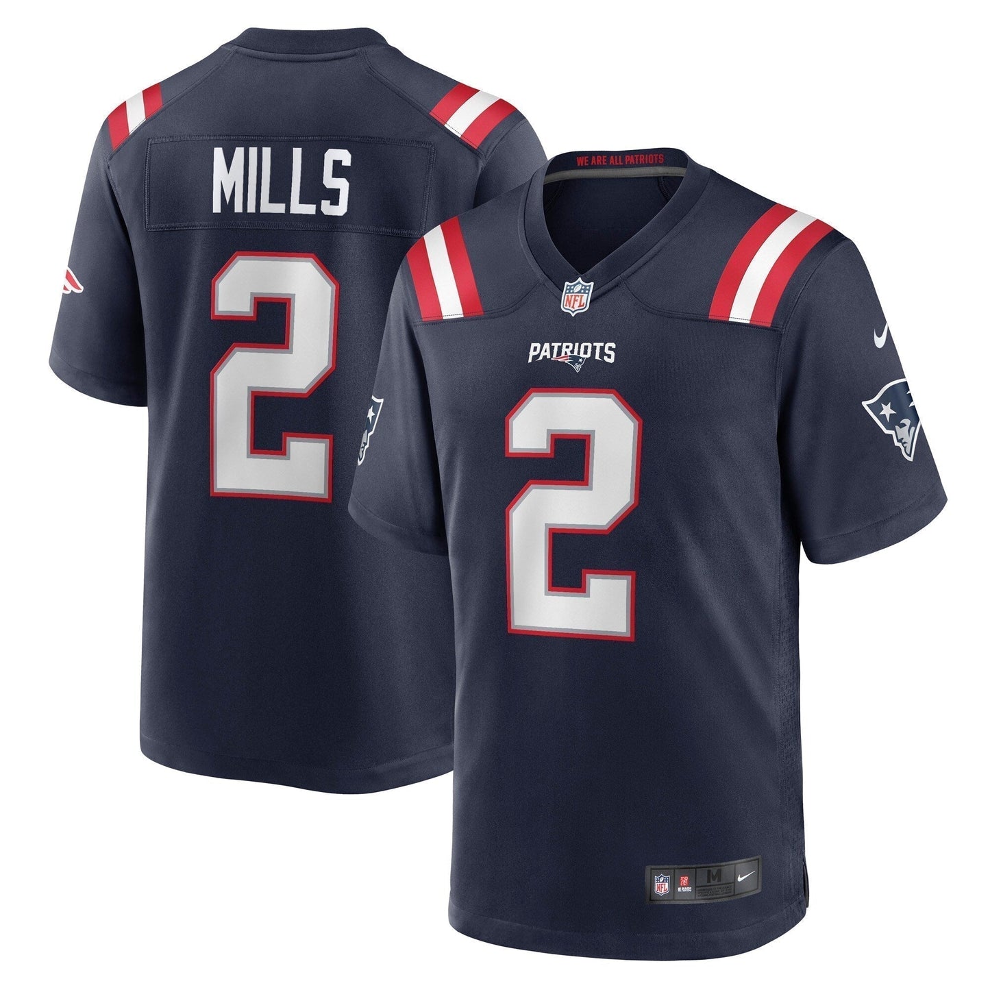 Jalen Mills New England Patriots  Game   Jersey - Navy