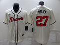 Men's Atlanta Braves Austin Riley #27 Beige Replica Player Jersey1