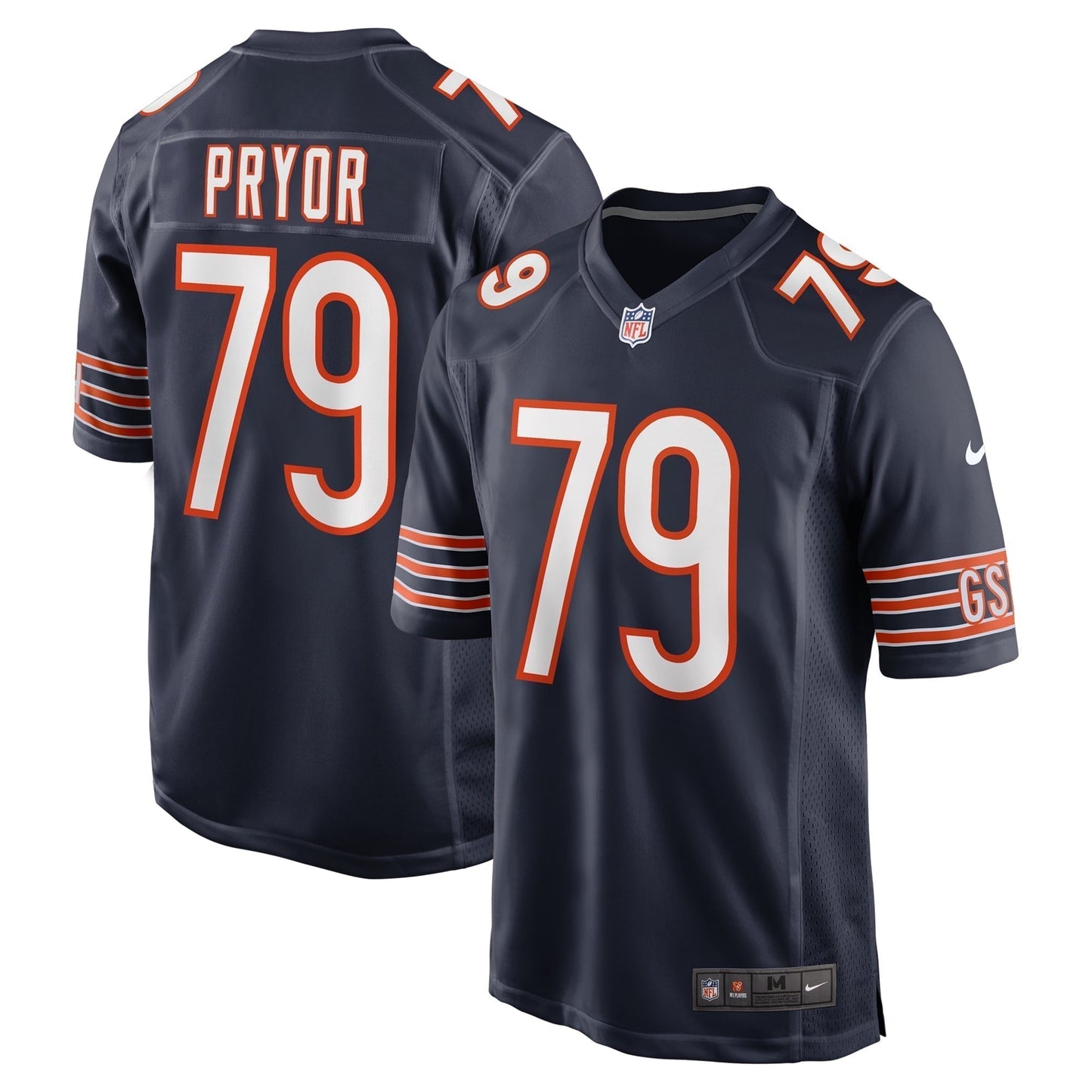 Matt Pryor Chicago Bears   Game Jersey -  Navy