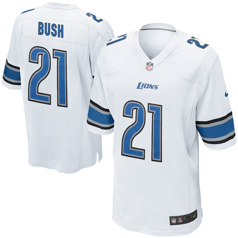 Reggie Bush Detroit Lions  Game Jersey - White
