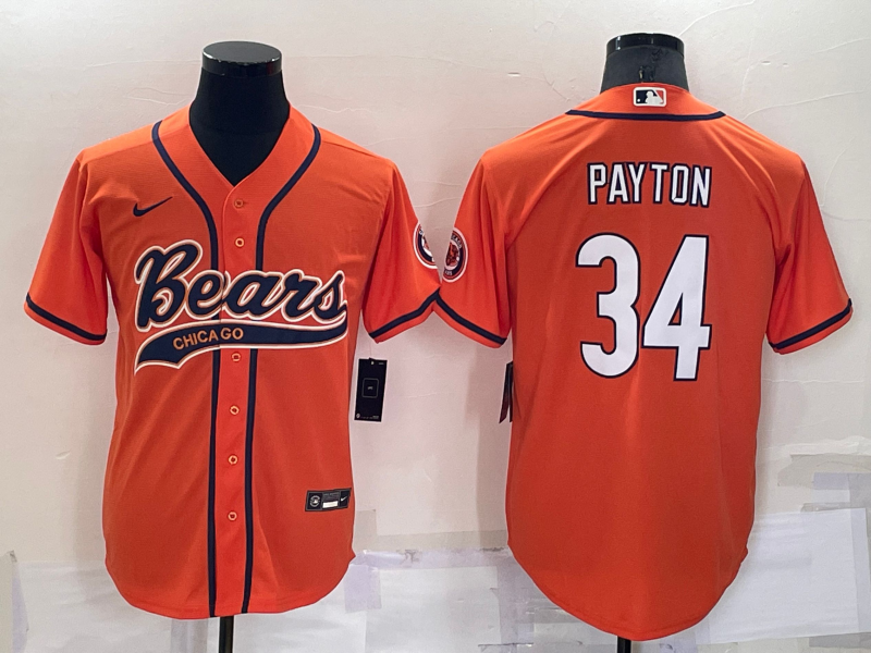 Men's Chicago Bears Walter Payton Orange Game Jersey Joint Edition