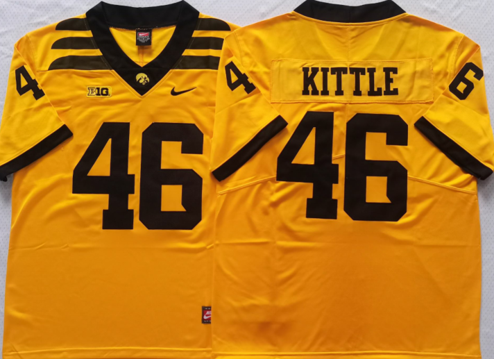 Men's Iowa Hawkeyes George Kittle Gold Team Player Game Jersey