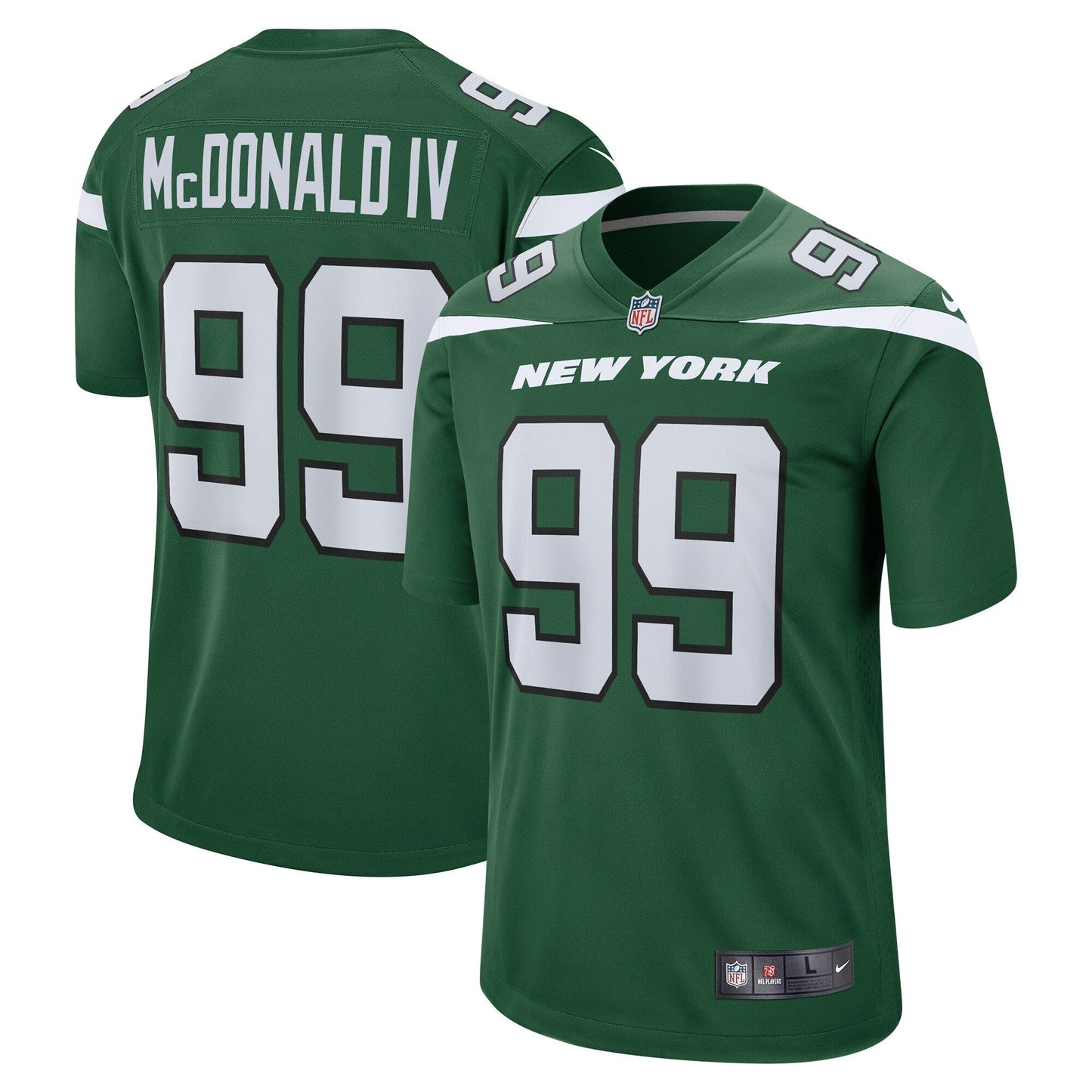 Will McDonald IV New York Jets   Game Jersey - Gotham Green