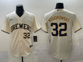 Men's Milwaukee Brewers Jacob Misiorowski #32 Cream Home Replica Player Jersey